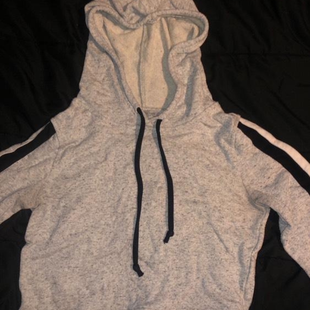 Charlotte Russe Heather Gray Hoodie with Black Drawstrings